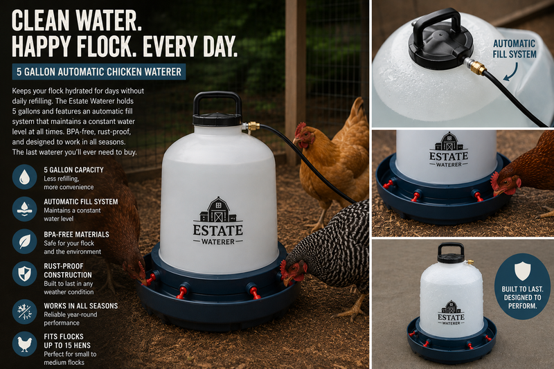 The Estate Waterer — 5 Gallon Automatic Chicken Waterer