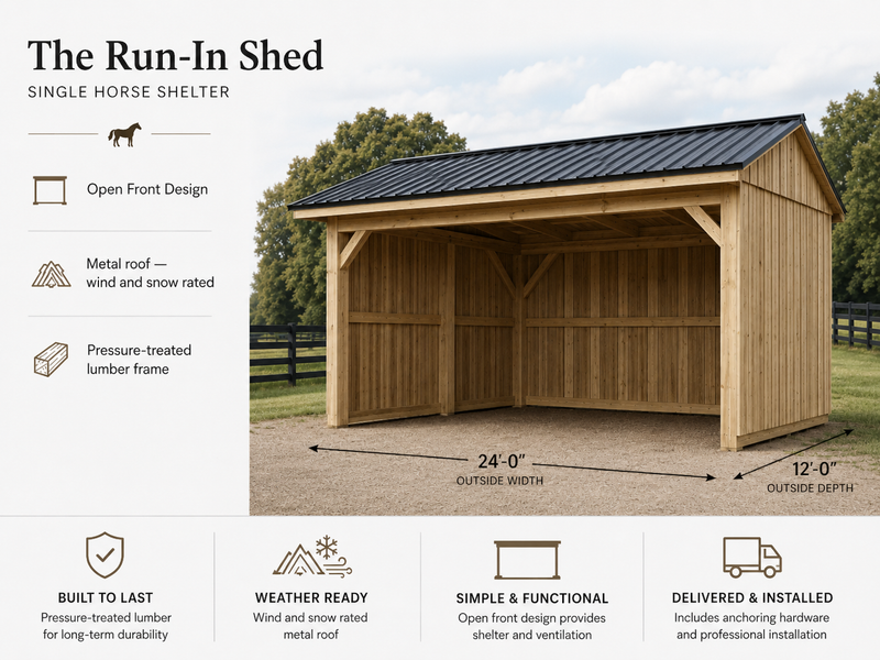 The Run-In Shed — Single Horse Shelter