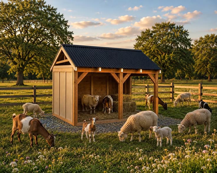 The Pasture Barn — 2-Stall Goat & Sheep Shelter